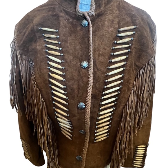 Cripple Creek Leather Jacket Rodeo Western Genuine Leather suede Fringe brown XL - Picture 3 of 16